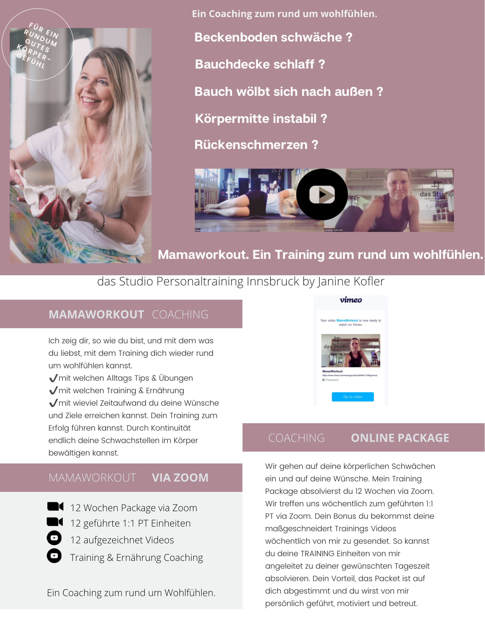 12 Wochen Coaching Mamaworkout. Das Coaching zum rund um wohlfühlen